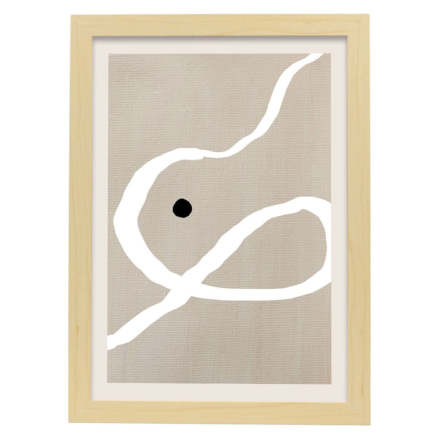 Lamina artistica decorativa con ilustración de Exposición Kline 14 estilo Abstracto-Artwork-Nacnic-A3-Marco Madera clara-Nacnic Estudio SL