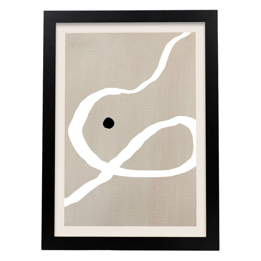 Lamina artistica decorativa con ilustración de Exposición Kline 14 estilo Abstracto-Artwork-Nacnic-A4-Marco Negro-Nacnic Estudio SL