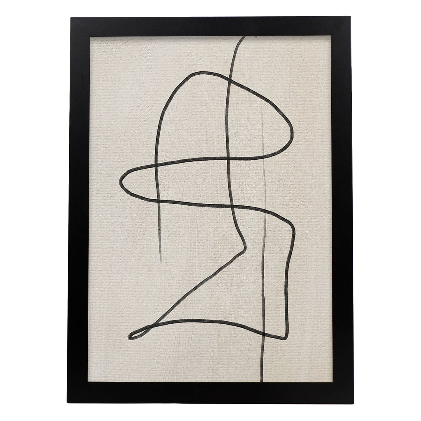 Lamina artistica decorativa con ilustración de Exposición Kline 5 estilo Abstracto-Artwork-Nacnic-A3-Marco Negro-Nacnic Estudio SL