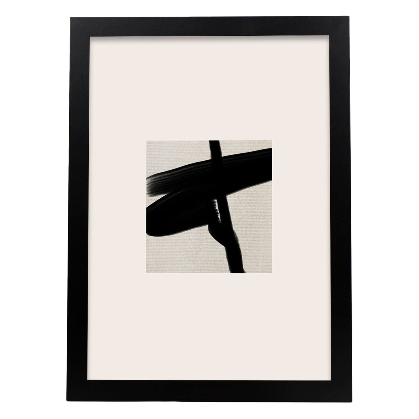 Lamina artistica decorativa con ilustración de Exposición Kline 6 estilo Abstracto-Artwork-Nacnic-A4-Marco Negro-Nacnic Estudio SL
