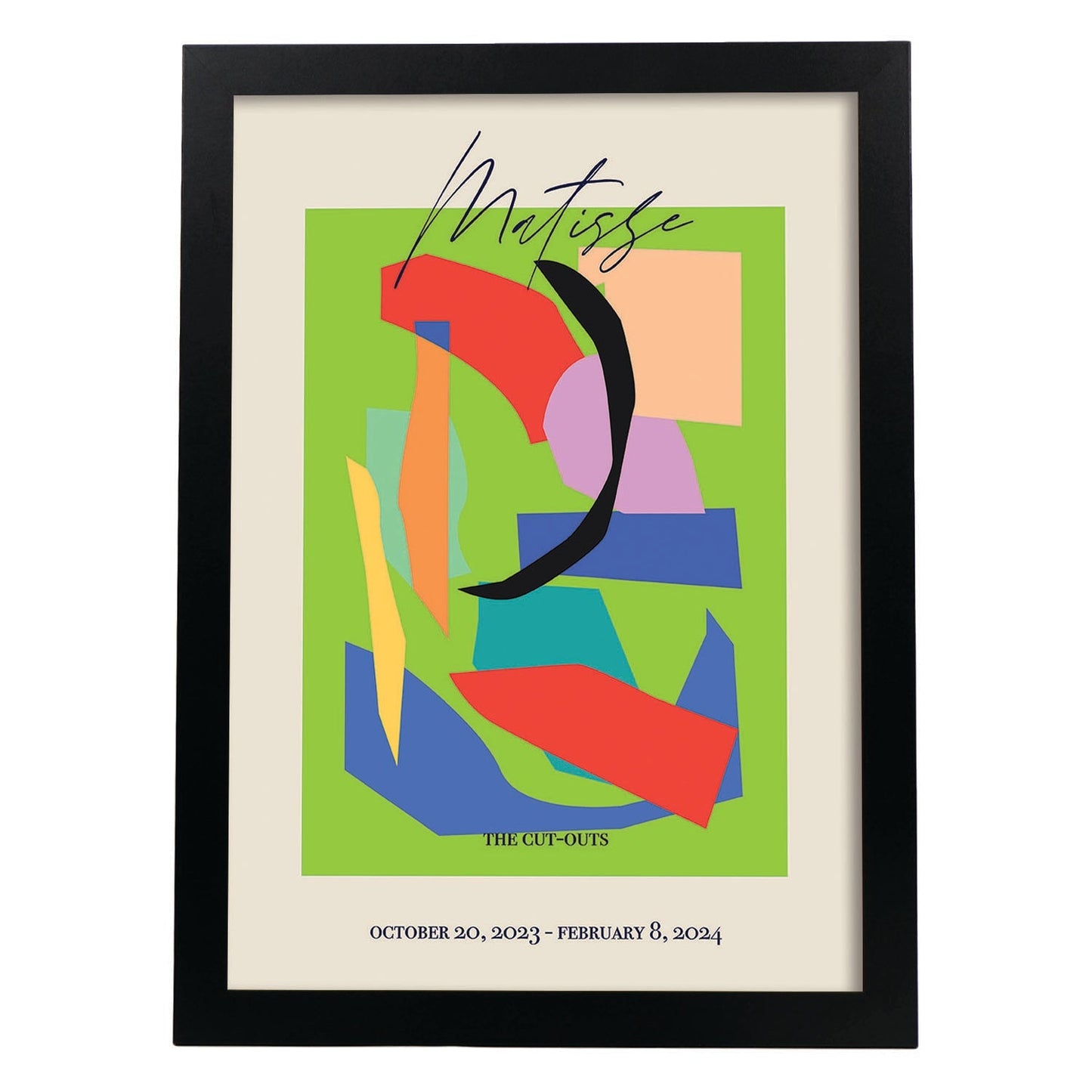 Lamina artistica decorativa con ilustración de Exposición Matisse 12 estilo fauvista-Artwork-Nacnic-A3-Marco Negro-Nacnic Estudio SL