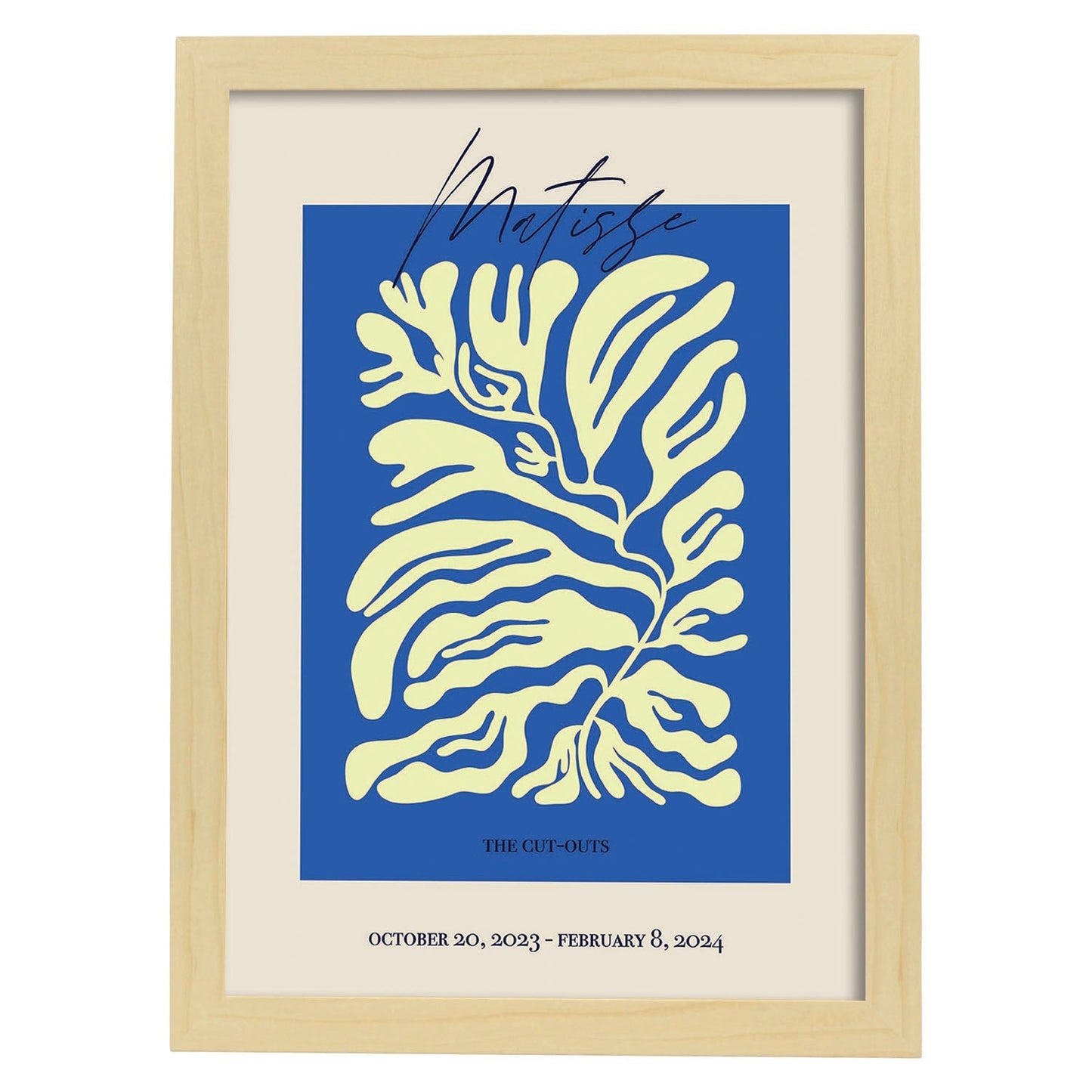 Lamina artistica decorativa con ilustración de Exposición Matisse 3 estilo fauvista-Artwork-Nacnic-A4-Marco Madera clara-Nacnic Estudio SL