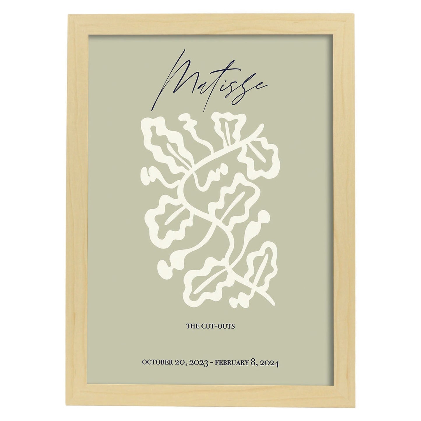 Lamina artistica decorativa con ilustración de Exposición Matisse 4 estilo fauvista-Artwork-Nacnic-A4-Marco Madera clara-Nacnic Estudio SL
