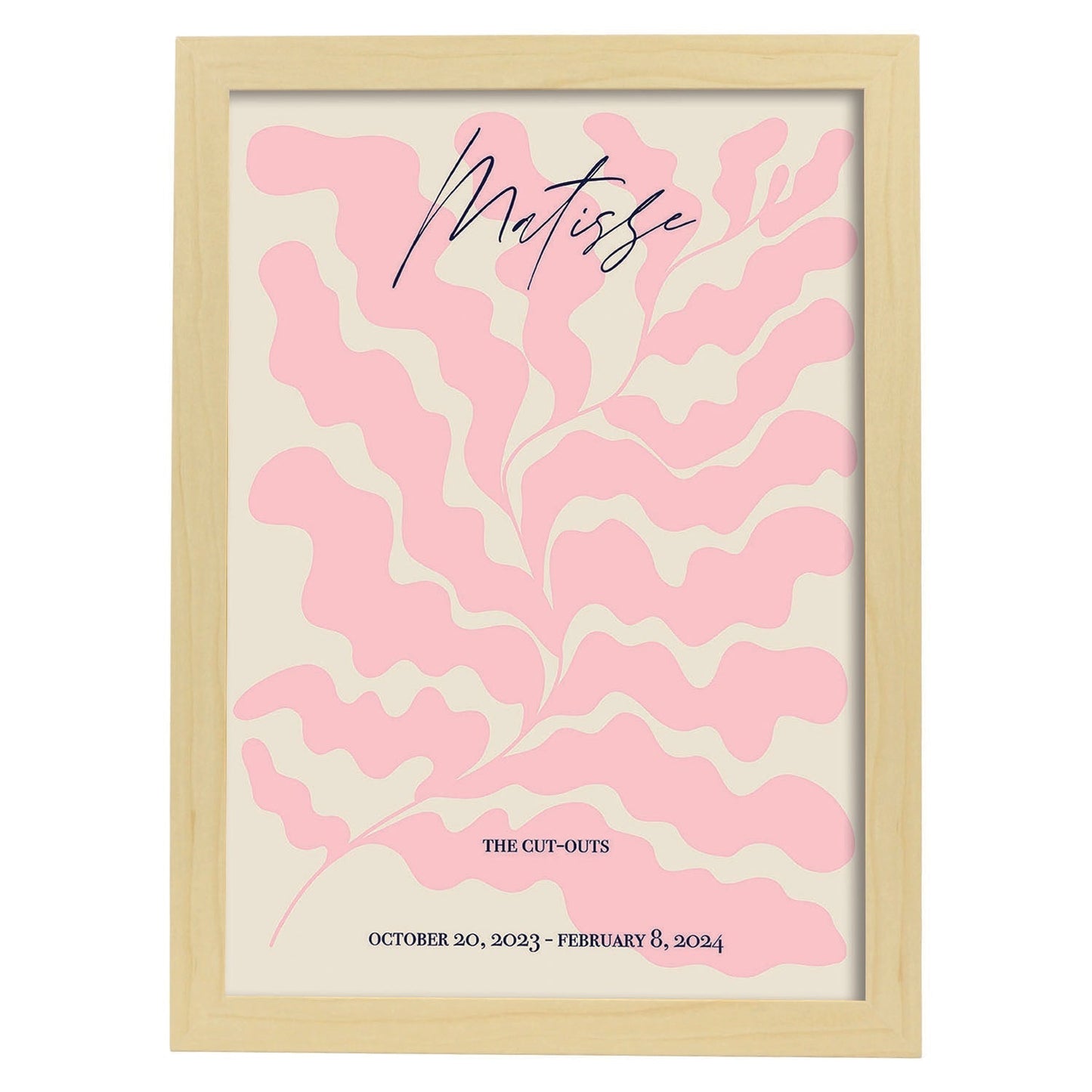 Lamina artistica decorativa con ilustración de Exposición Matisse 5 estilo fauvista-Artwork-Nacnic-A4-Marco Madera clara-Nacnic Estudio SL