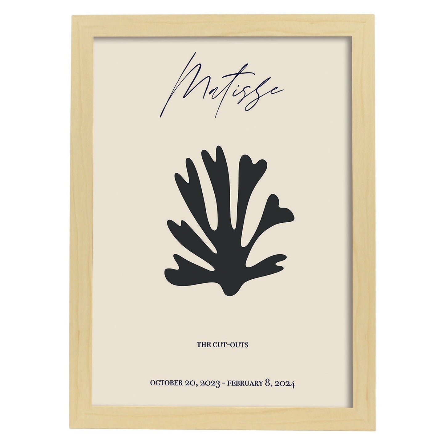 Lamina artistica decorativa con ilustración de Exposición Matisse 8 estilo fauvista-Artwork-Nacnic-A4-Marco Madera clara-Nacnic Estudio SL