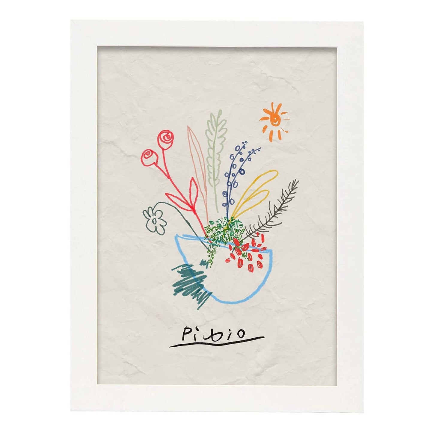 Lamina artistica decorativa con ilustración de Exposición Picasso 4-Artwork-Nacnic-A3-Marco Blanco-Nacnic Estudio SL