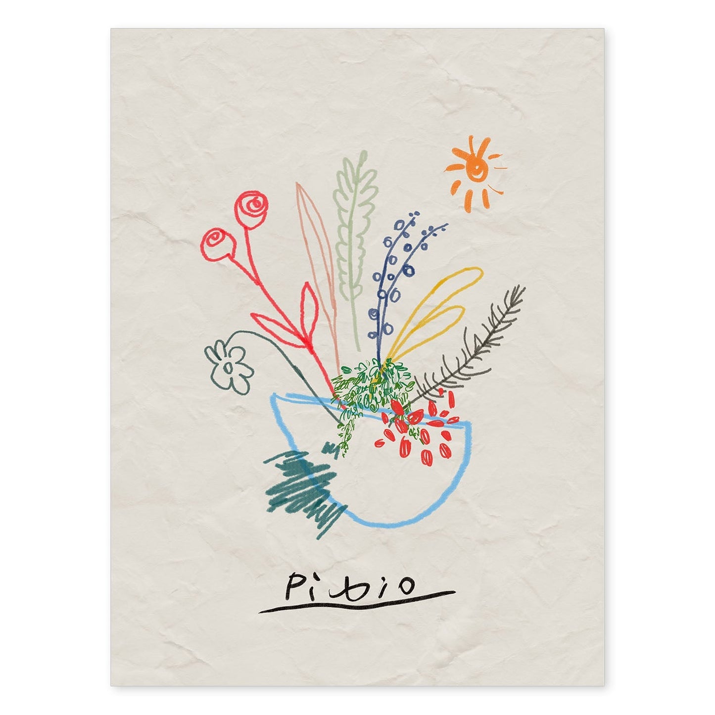 Lamina artistica decorativa con ilustración de Exposición Picasso 4-Artwork-Nacnic-A4-Sin marco-Nacnic Estudio SL