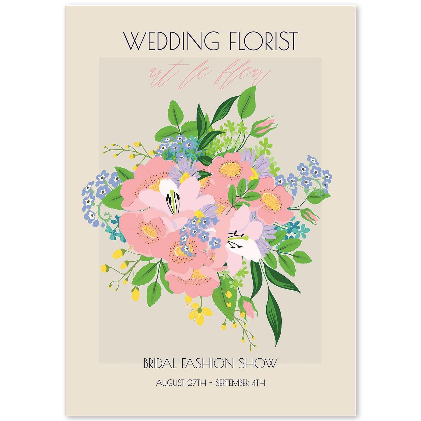 Lamina artistica decorativa con ilustración de Flores de boda 01-Artwork-Nacnic-A4-Sin marco-Nacnic Estudio SL