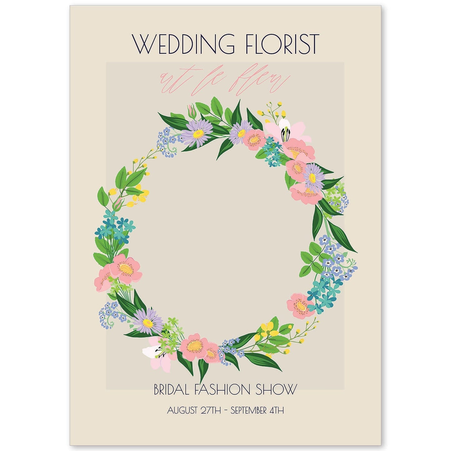 Lamina artistica decorativa con ilustración de Flores de boda 02-Artwork-Nacnic-A4-Sin marco-Nacnic Estudio SL