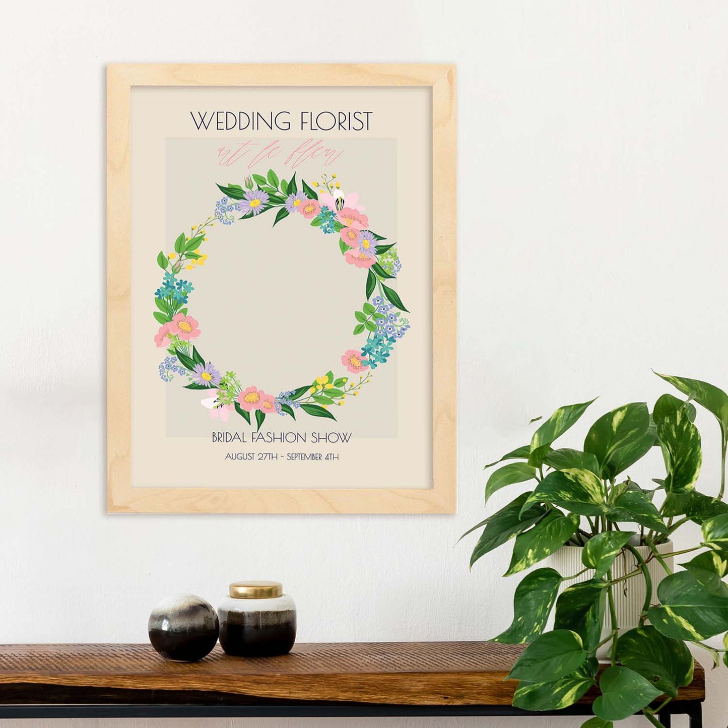 Lamina artistica decorativa con ilustración de Flores de boda 02-Artwork-Nacnic-Nacnic Estudio SL