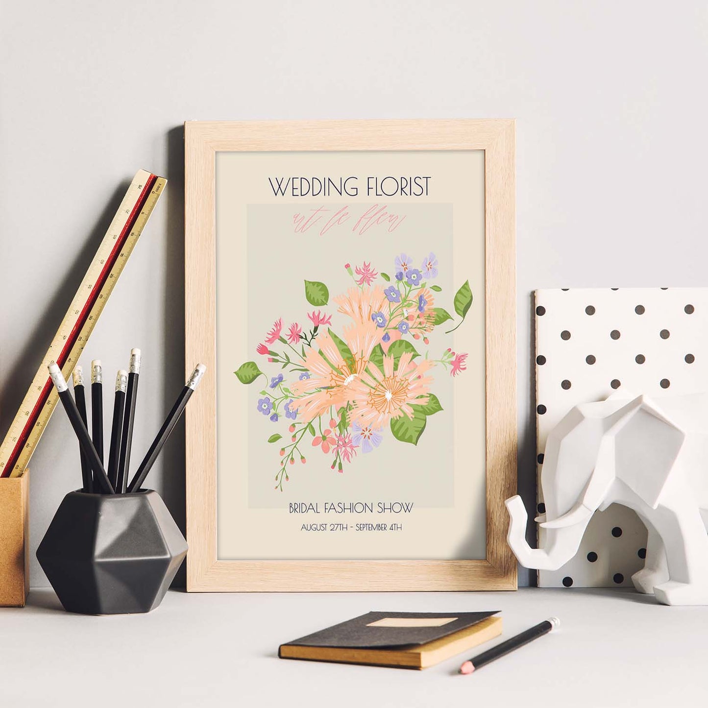 Lamina artistica decorativa con ilustración de Flores de boda 04-Artwork-Nacnic-Nacnic Estudio SL