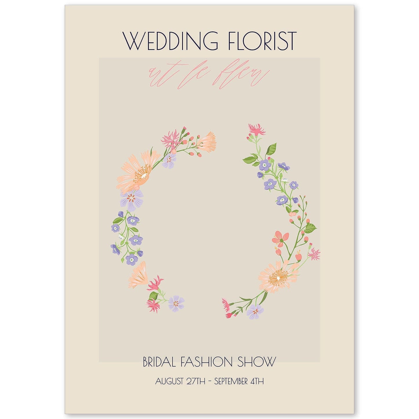 Lamina artistica decorativa con ilustración de Flores de boda 05-Artwork-Nacnic-A4-Sin marco-Nacnic Estudio SL