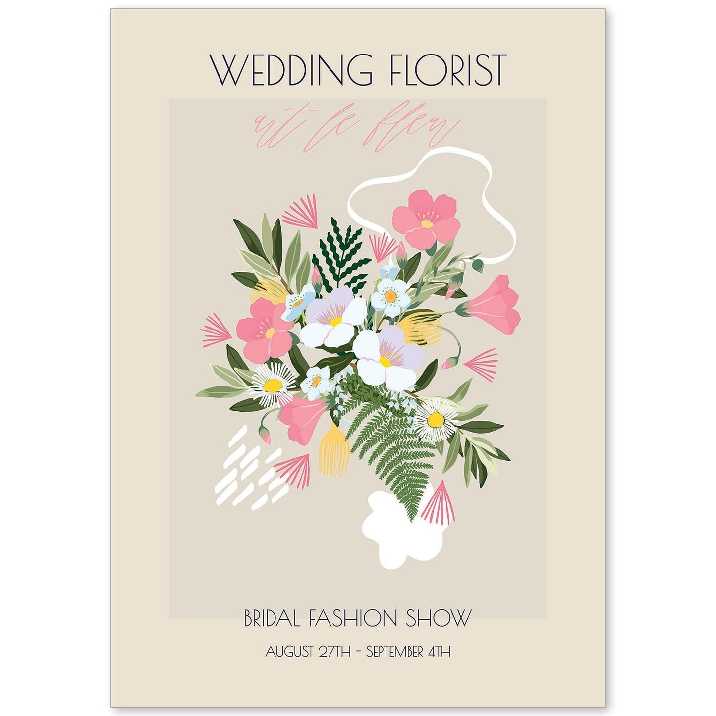 Lamina artistica decorativa con ilustración de Flores de boda 07-Artwork-Nacnic-A4-Sin marco-Nacnic Estudio SL