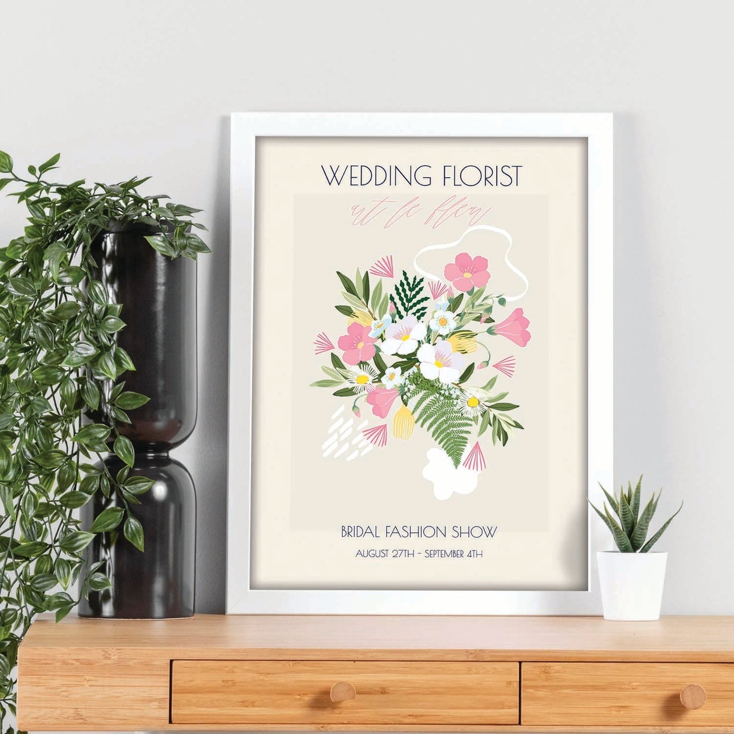 Lamina artistica decorativa con ilustración de Flores de boda 07-Artwork-Nacnic-Nacnic Estudio SL