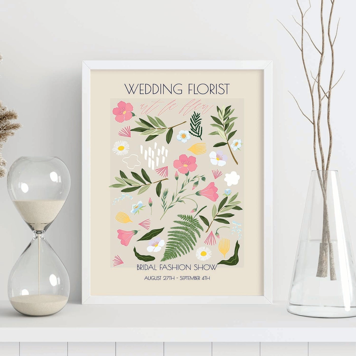 Lamina artistica decorativa con ilustración de Flores de boda 08-Artwork-Nacnic-Nacnic Estudio SL