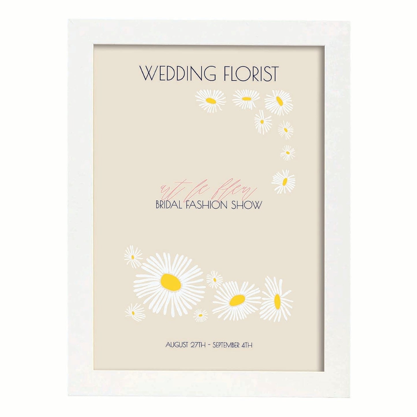 Lamina artistica decorativa con ilustración de Flores de boda 10-Artwork-Nacnic-A3-Marco Blanco-Nacnic Estudio SL