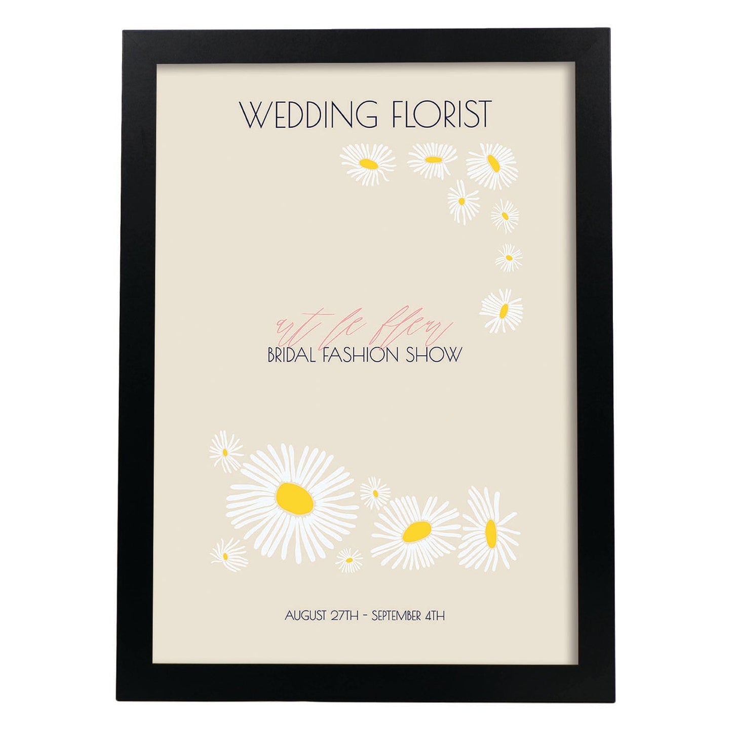 Lamina artistica decorativa con ilustración de Flores de boda 10-Artwork-Nacnic-A3-Marco Negro-Nacnic Estudio SL
