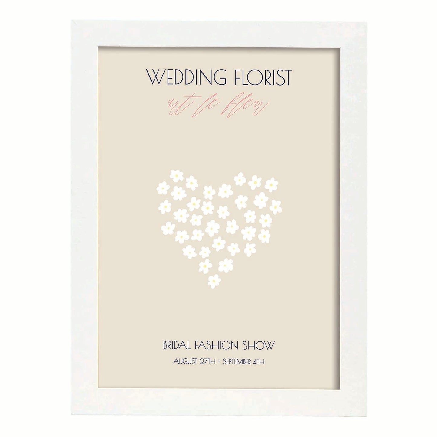 Lamina artistica decorativa con ilustración de Flores de boda 11-Artwork-Nacnic-A4-Marco Blanco-Nacnic Estudio SL