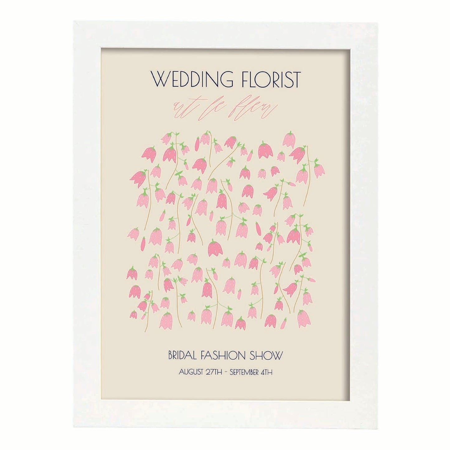 Lamina artistica decorativa con ilustración de Flores de boda 12-Artwork-Nacnic-A3-Marco Blanco-Nacnic Estudio SL