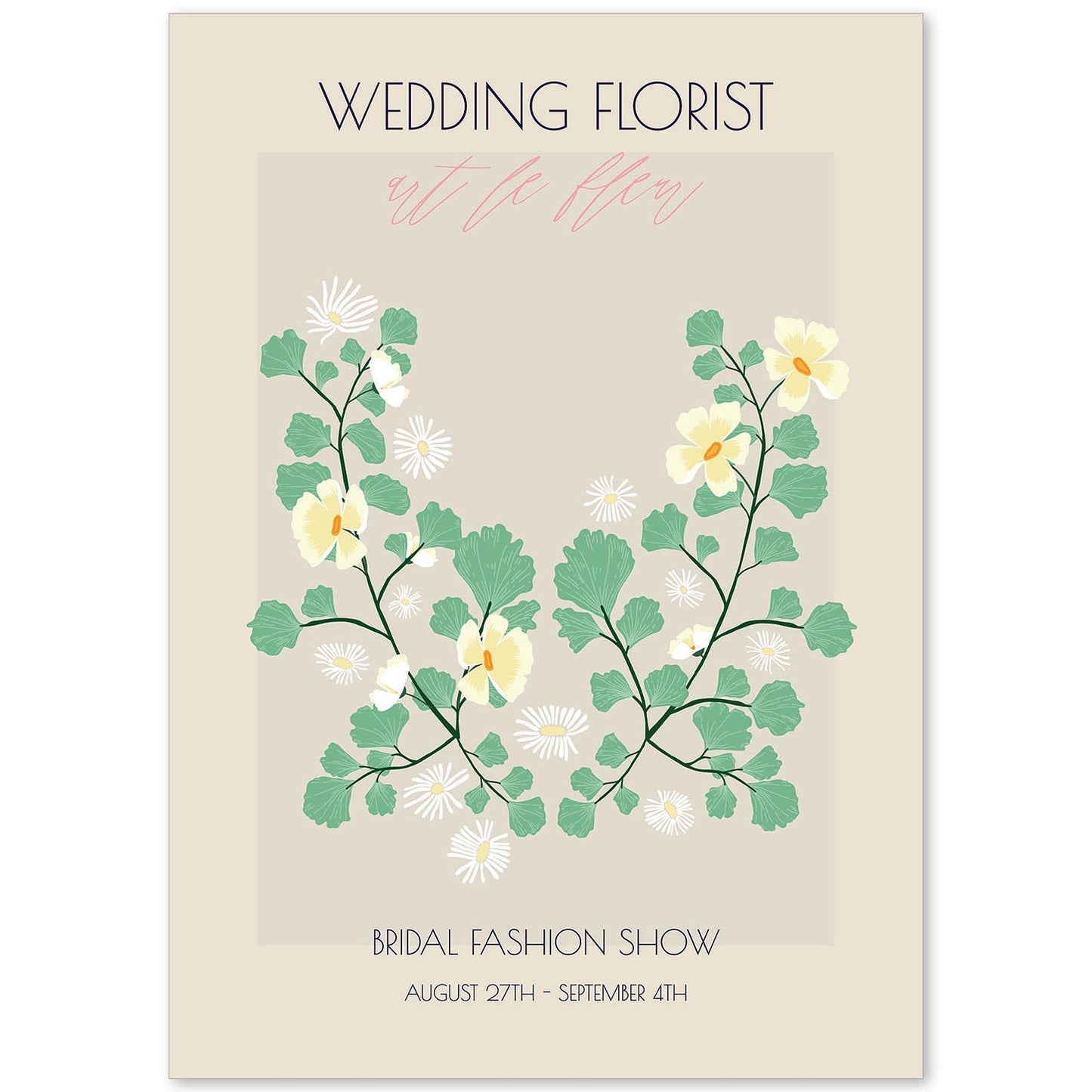 Lamina artistica decorativa con ilustración de Flores de boda 13-Artwork-Nacnic-A4-Sin marco-Nacnic Estudio SL