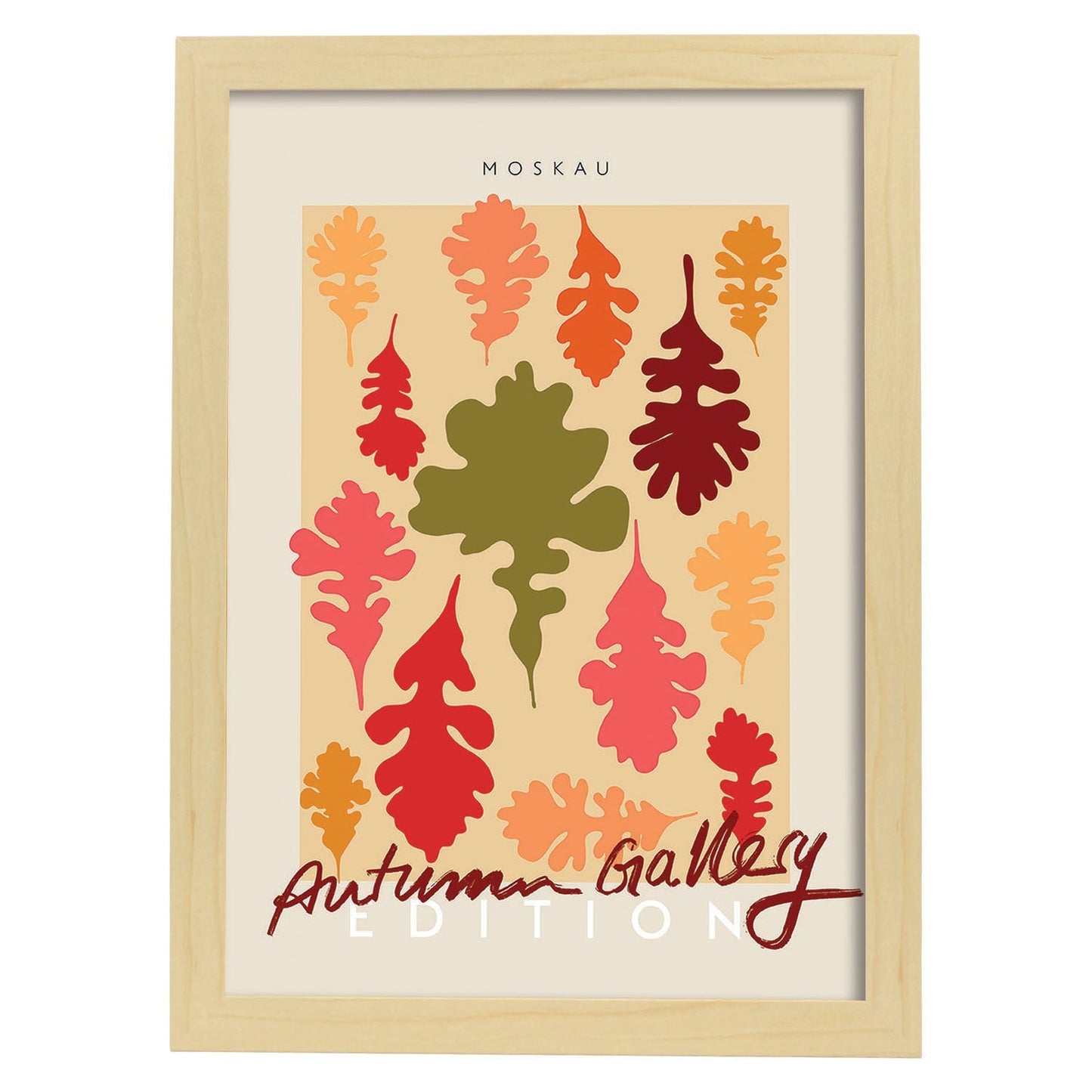 Lamina artistica decorativa con ilustración de Galería de otoño Moskau-Artwork-Nacnic-A3-Marco Madera clara-Nacnic Estudio SL