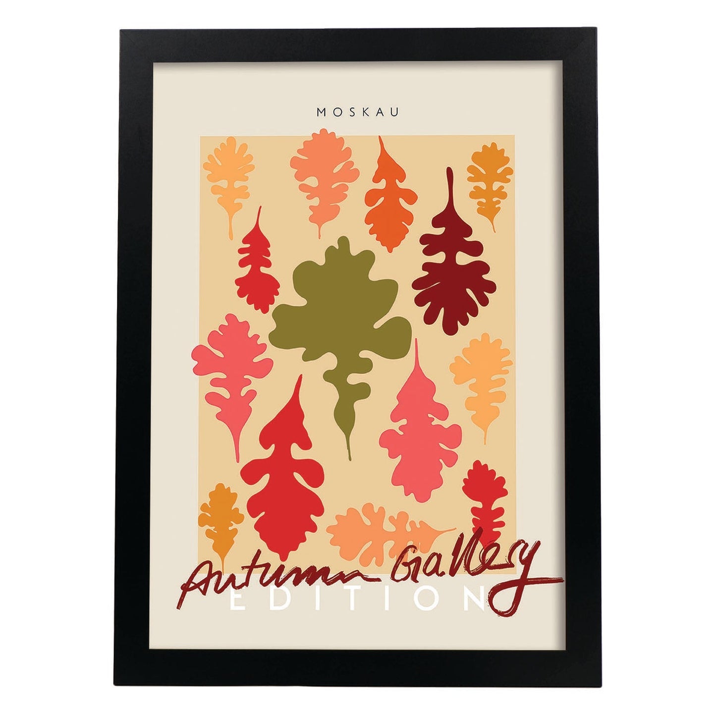 Lamina artistica decorativa con ilustración de Galería de otoño Moskau-Artwork-Nacnic-A3-Marco Negro-Nacnic Estudio SL