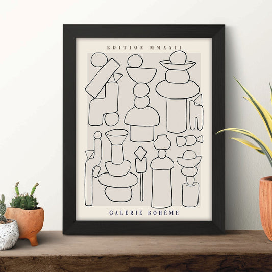 Lamina artistica decorativa con ilustración de Galerie Boheme cerámica-Artwork-Nacnic-Nacnic Estudio SL