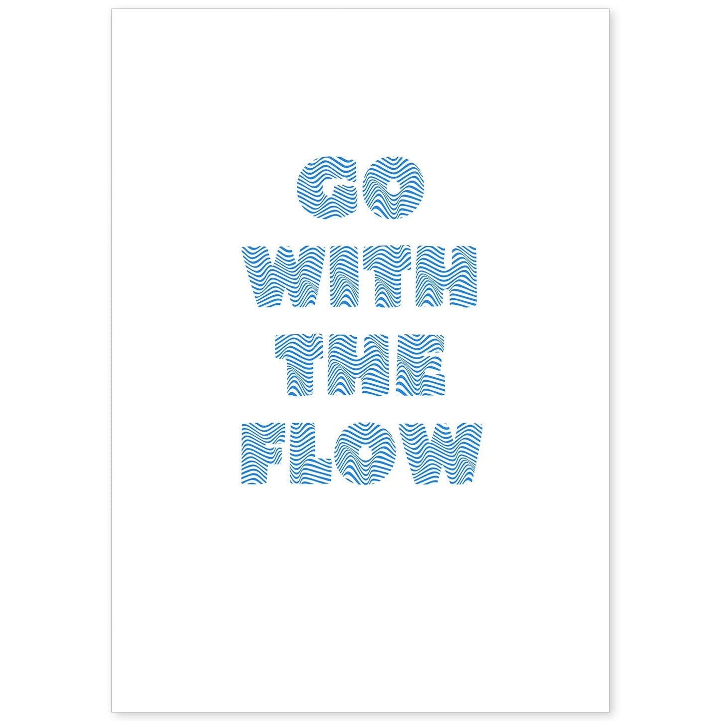 Lamina artistica decorativa con ilustración de go with the flow estilo Mensaje inspiracional-Artwork-Nacnic-A4-Sin marco-Nacnic Estudio SL