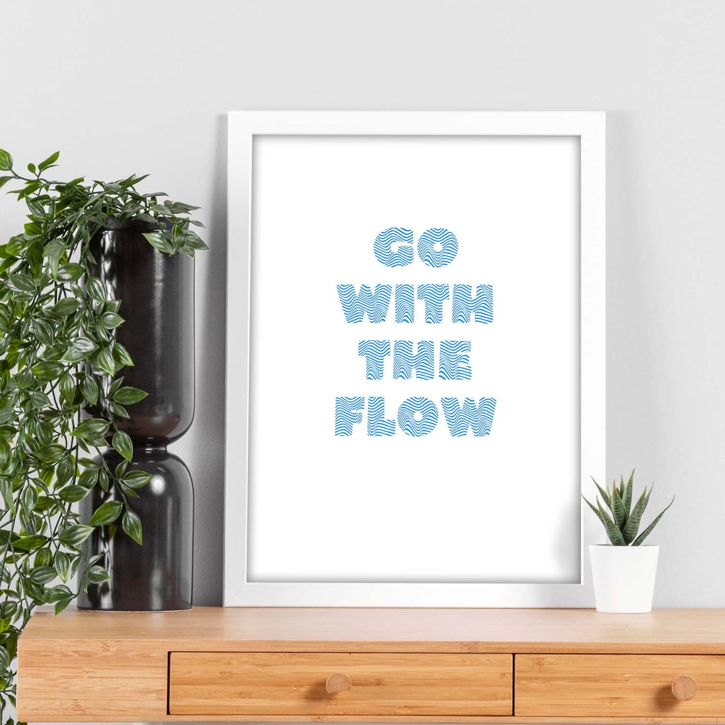 Lamina artistica decorativa con ilustración de go with the flow estilo Mensaje inspiracional-Artwork-Nacnic-Nacnic Estudio SL