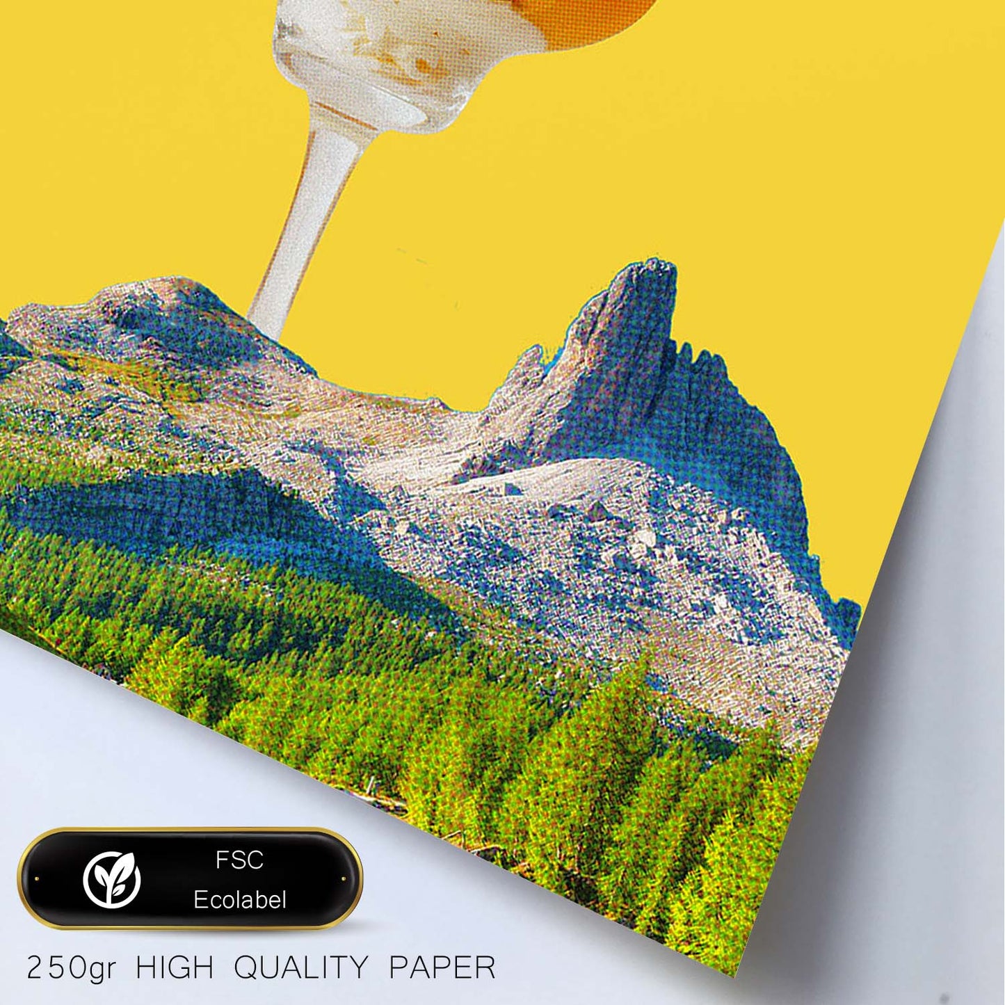 Lamina artistica decorativa con ilustración de Helado con frutas y nueces estilo Collage-Artwork-Nacnic-Nacnic Estudio SL