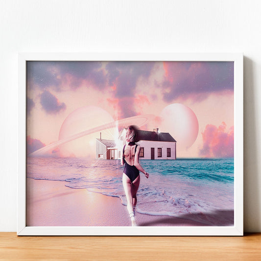 Lamina artistica decorativa con ilustración de House estilo Collage-Artwork-Nacnic-Nacnic Estudio SL