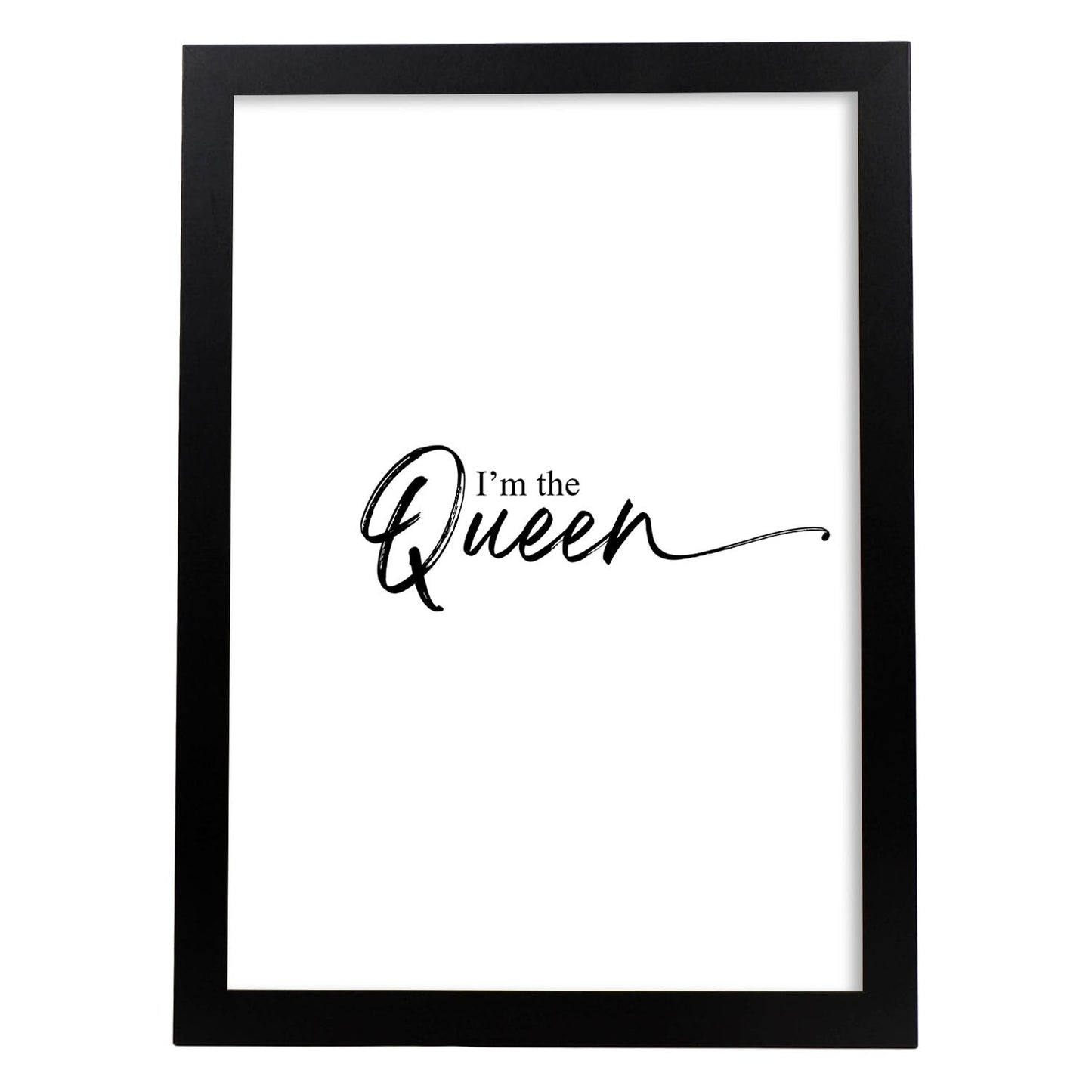 Lamina artistica decorativa con ilustración de im the queen estilo Mensaje inspiracional-Artwork-Nacnic-A3-Marco Negro-Nacnic Estudio SL