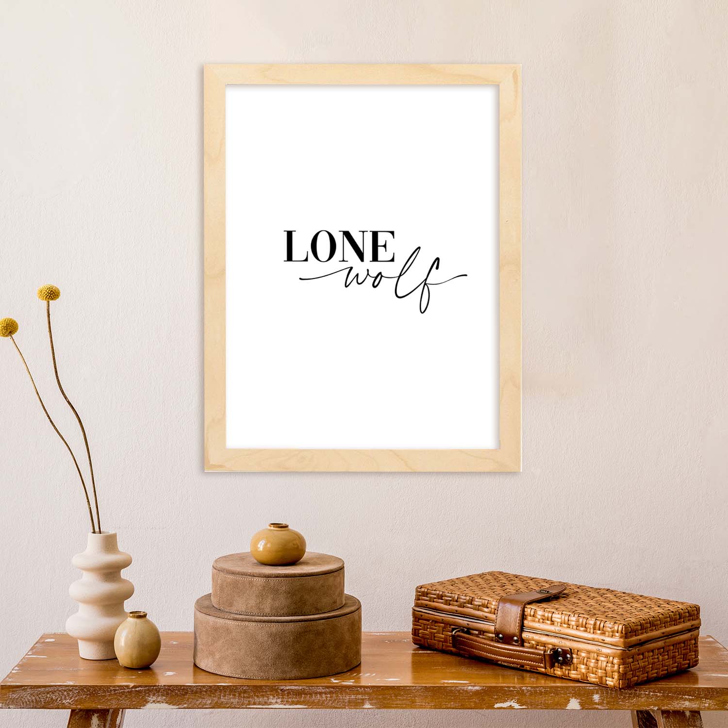 Lamina artistica decorativa con ilustración de lone wolf estilo Mensaje inspiracional-Artwork-Nacnic-Nacnic Estudio SL