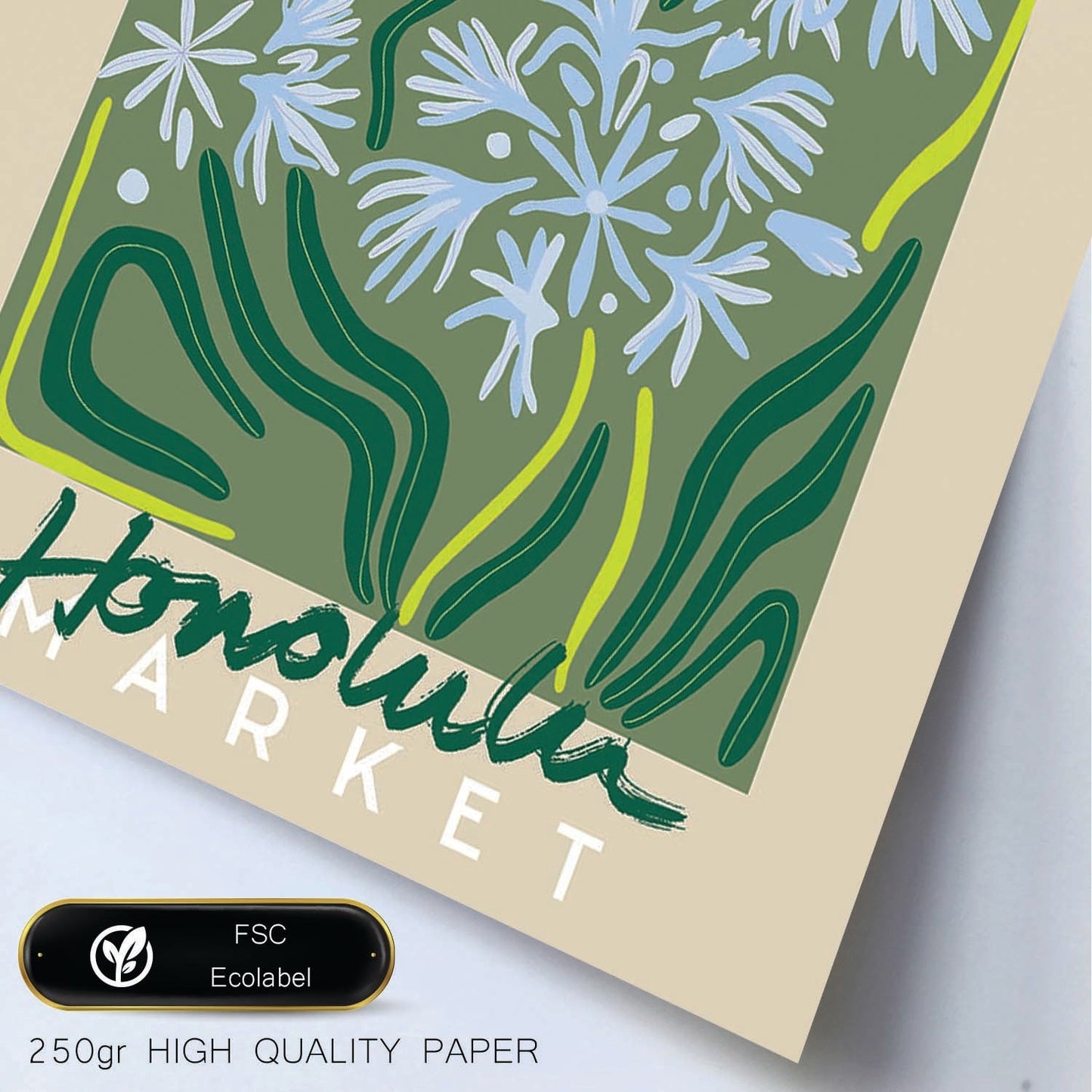 Lamina artistica decorativa con ilustración de Mercado de Honolulu-Artwork-Nacnic-Nacnic Estudio SL