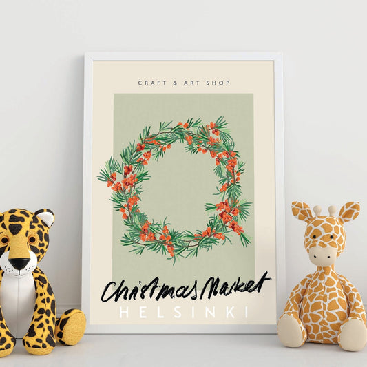 Lamina artistica decorativa con ilustración de Mercado de Navidad Helsinki estilo Abstracto-Artwork-Nacnic-Nacnic Estudio SL