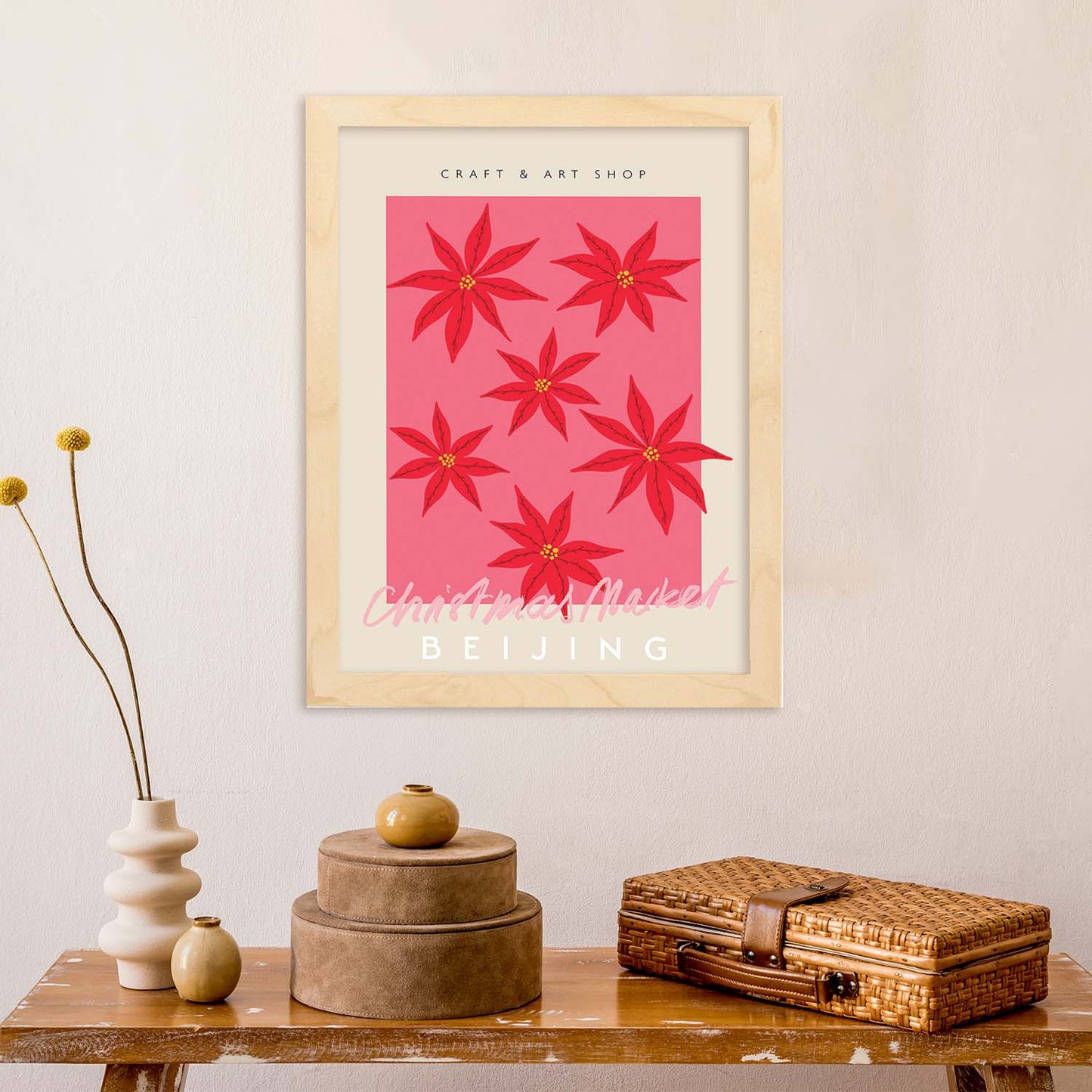 Lamina artistica decorativa con ilustración de Mercado de Navidad Pekín estilo Abstracto-Artwork-Nacnic-Nacnic Estudio SL