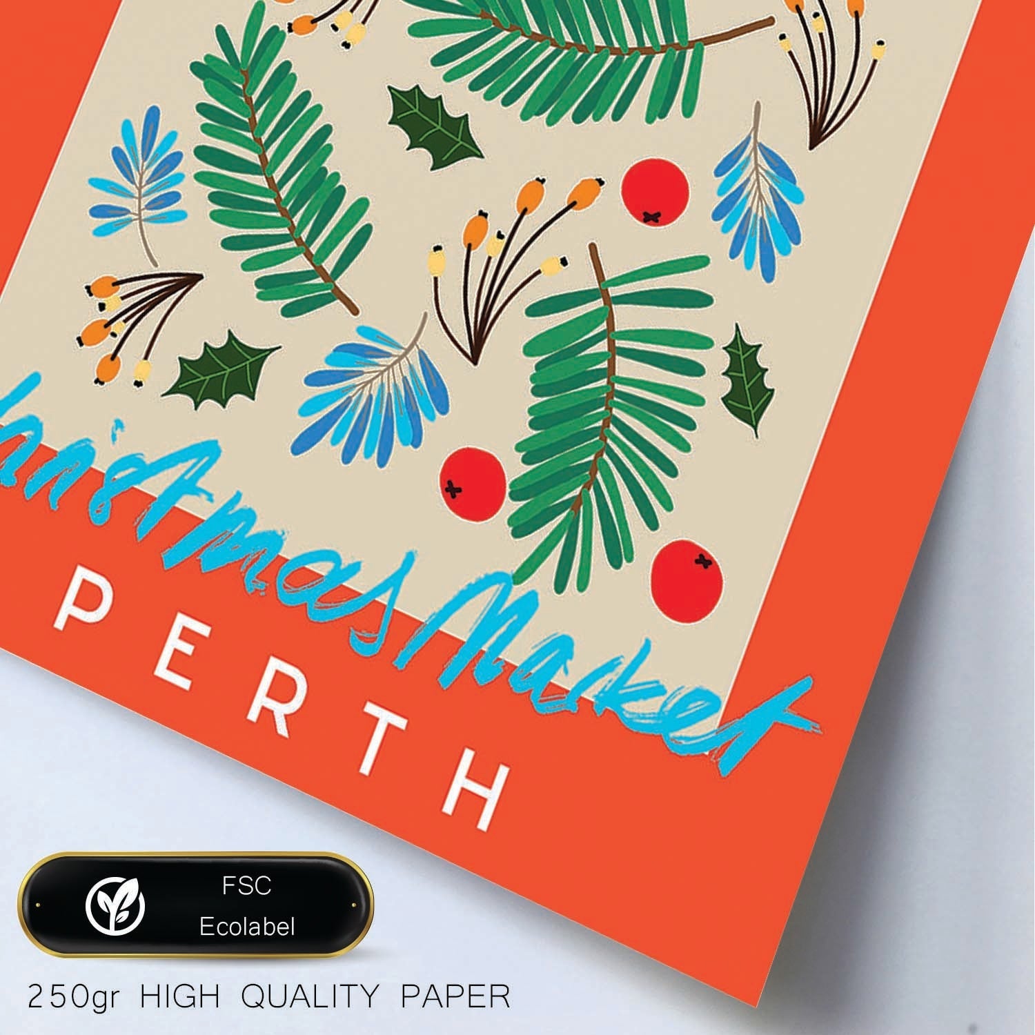 Lamina artistica decorativa con ilustración de Mercado de Navidad Perth estilo Abstracto-Artwork-Nacnic-Nacnic Estudio SL