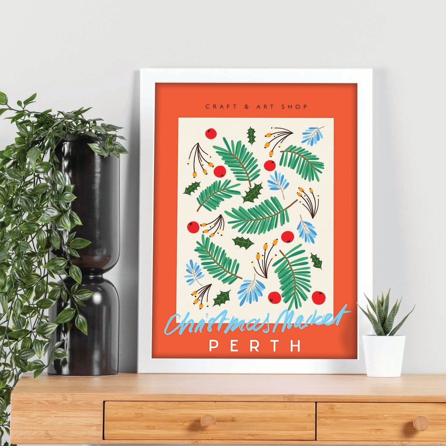 Lamina artistica decorativa con ilustración de Mercado de Navidad Perth estilo Abstracto-Artwork-Nacnic-Nacnic Estudio SL