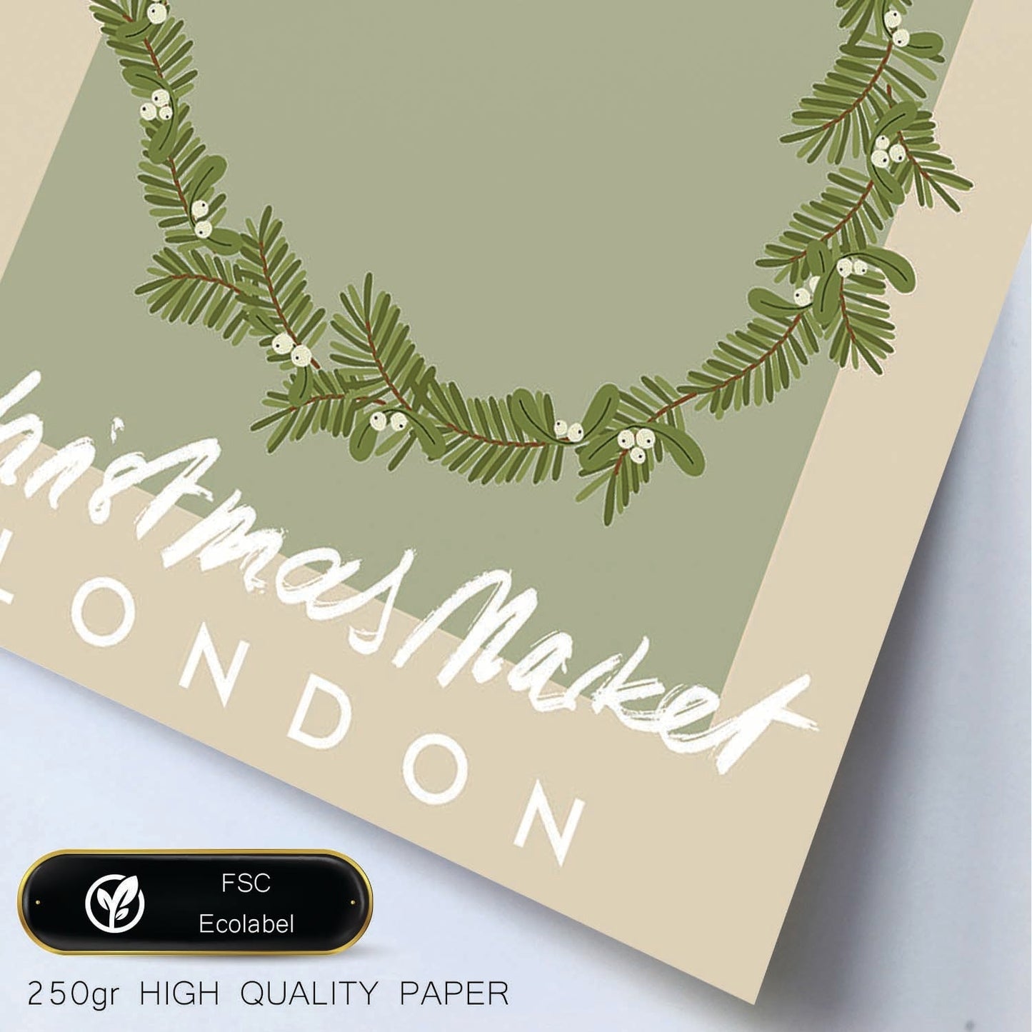 Lamina artistica decorativa con ilustración de Mercado navideño londres estilo Abstracto-Artwork-Nacnic-Nacnic Estudio SL