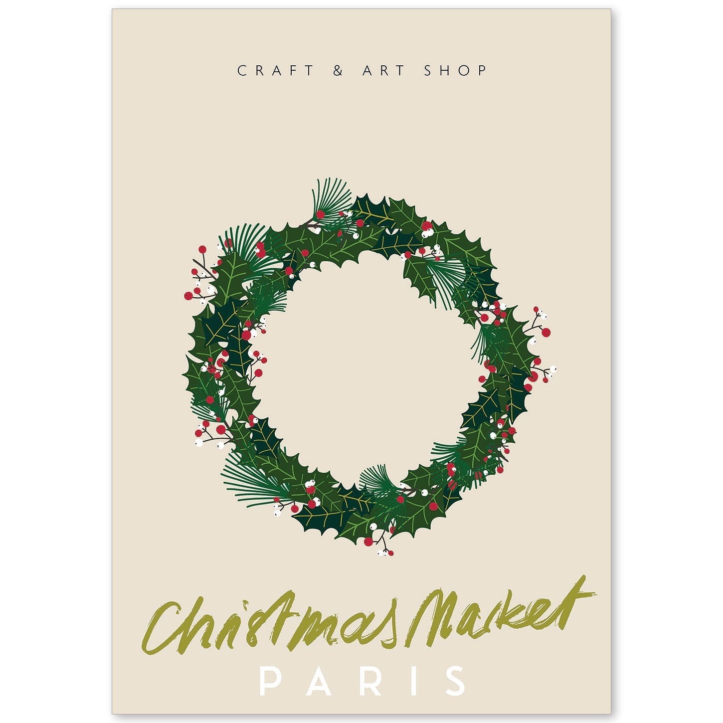 Lamina artistica decorativa con ilustración de Mercado navideño paris estilo Abstracto-Artwork-Nacnic-A4-Sin marco-Nacnic Estudio SL
