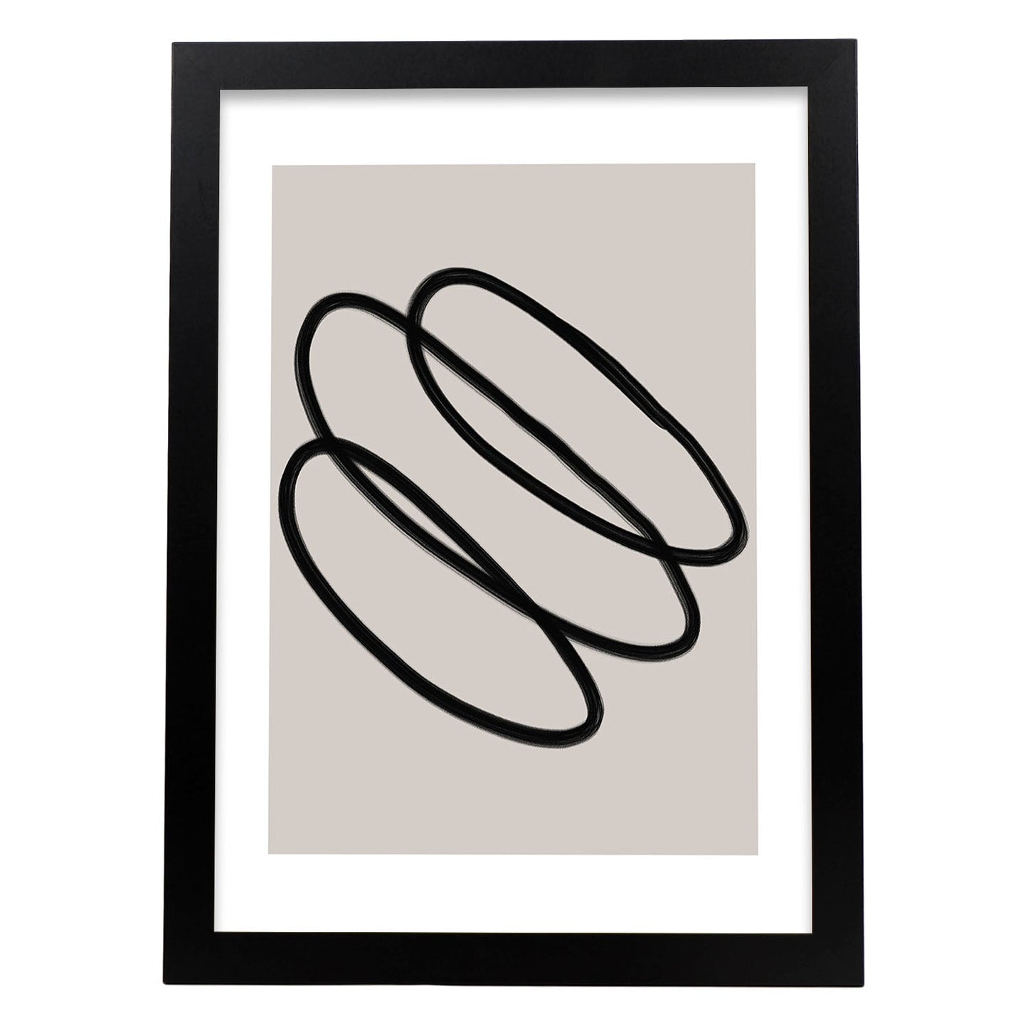 Lamina artistica decorativa con ilustración de Moderno Linea 01 estilo Abstracto-Artwork-Nacnic-A3-Marco Negro-Nacnic Estudio SL