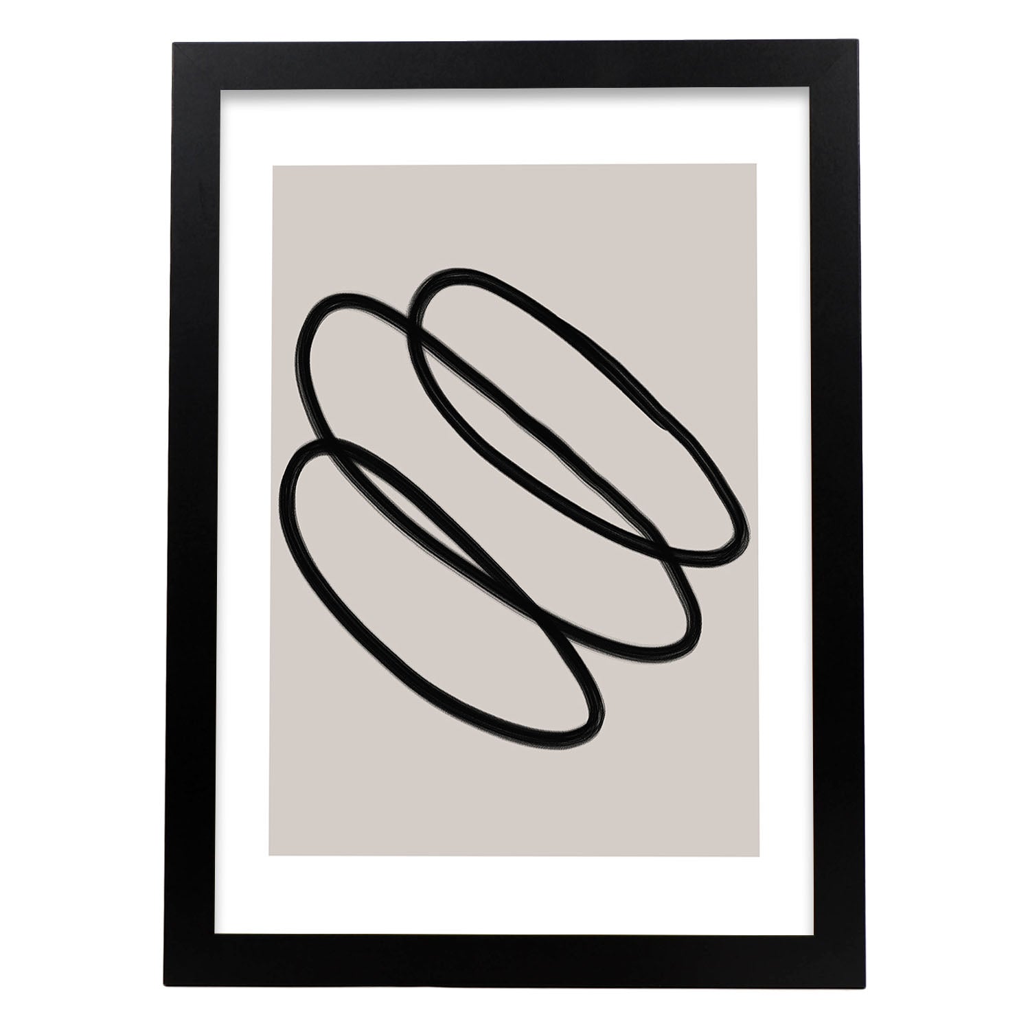 Lamina artistica decorativa con ilustración de Moderno Linea 01 estilo Abstracto-Artwork-Nacnic-A3-Marco Negro-Nacnic Estudio SL