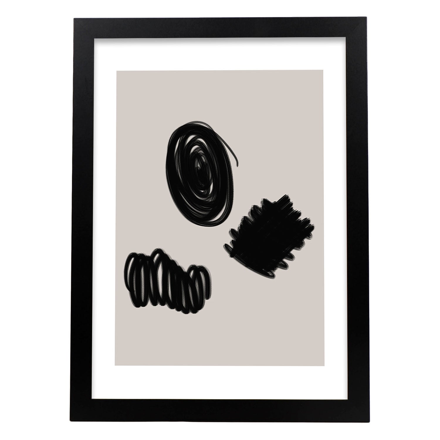 Lamina artistica decorativa con ilustración de Moderno Linea 02 estilo Abstracto-Artwork-Nacnic-A4-Marco Negro-Nacnic Estudio SL