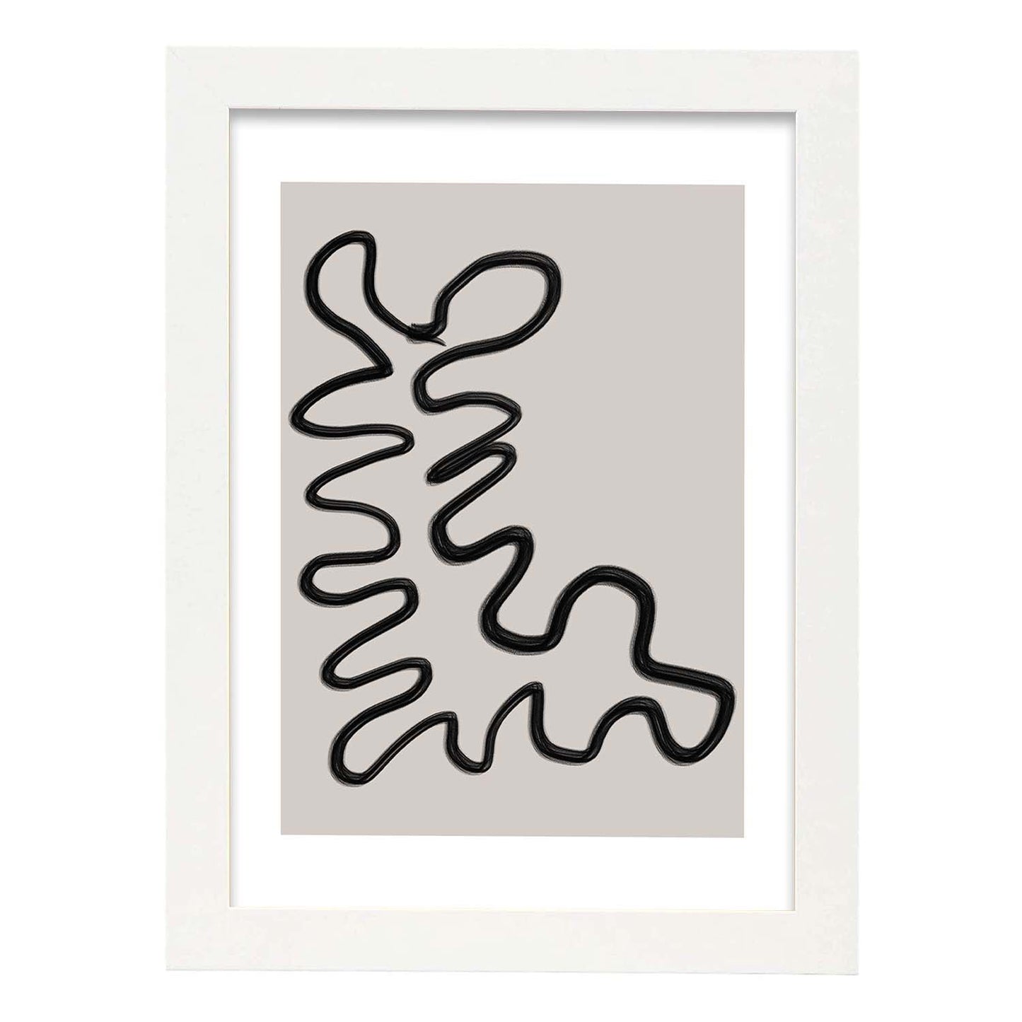 Lamina artistica decorativa con ilustración de Moderno Linea 04 estilo Abstracto-Artwork-Nacnic-A3-Marco Blanco-Nacnic Estudio SL