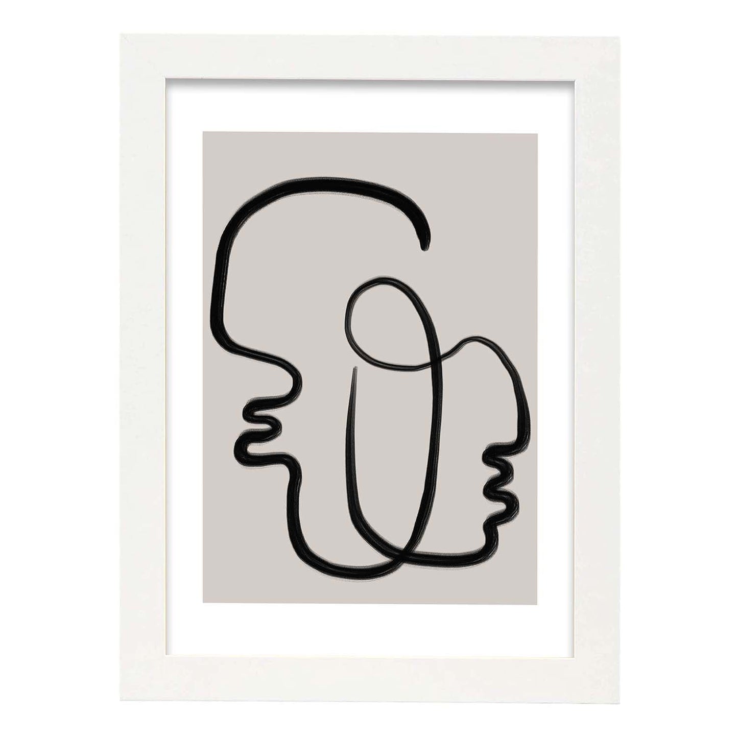Lamina artistica decorativa con ilustración de Moderno Linea 13 estilo Abstracto-Artwork-Nacnic-A3-Marco Blanco-Nacnic Estudio SL