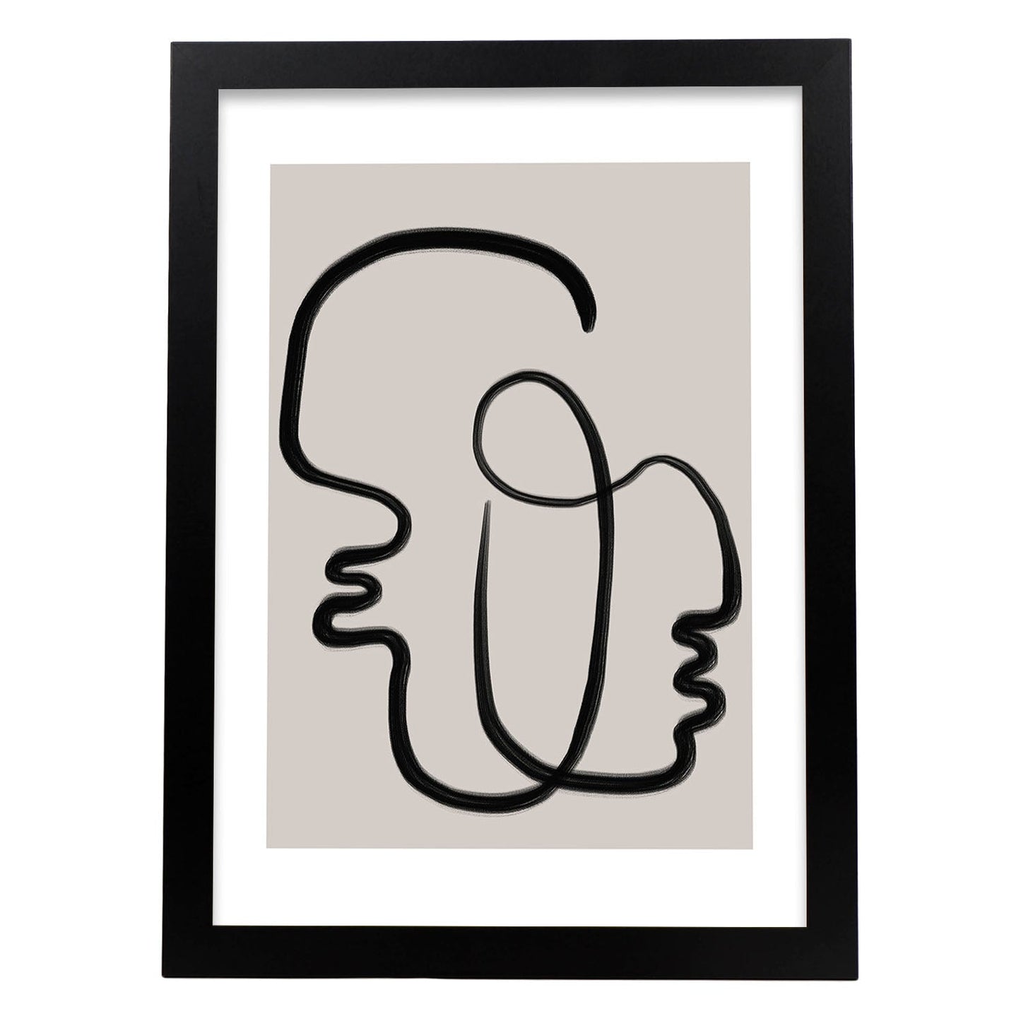 Lamina artistica decorativa con ilustración de Moderno Linea 13 estilo Abstracto-Artwork-Nacnic-A3-Marco Negro-Nacnic Estudio SL