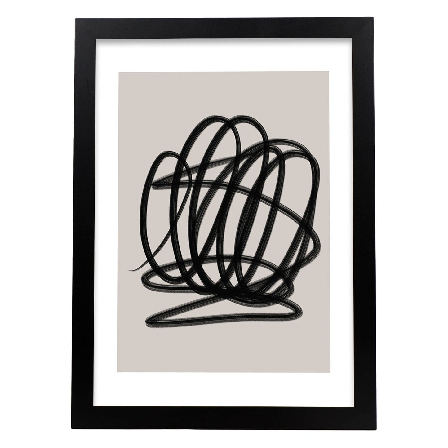 Lamina artistica decorativa con ilustración de Moderno Linea 15 estilo Abstracto-Artwork-Nacnic-A4-Marco Negro-Nacnic Estudio SL