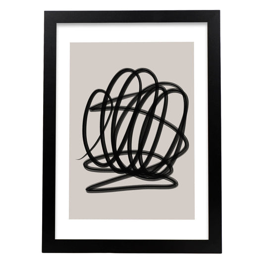 Lamina artistica decorativa con ilustración de Moderno Linea 15 estilo Abstracto-Artwork-Nacnic-A4-Marco Negro-Nacnic Estudio SL