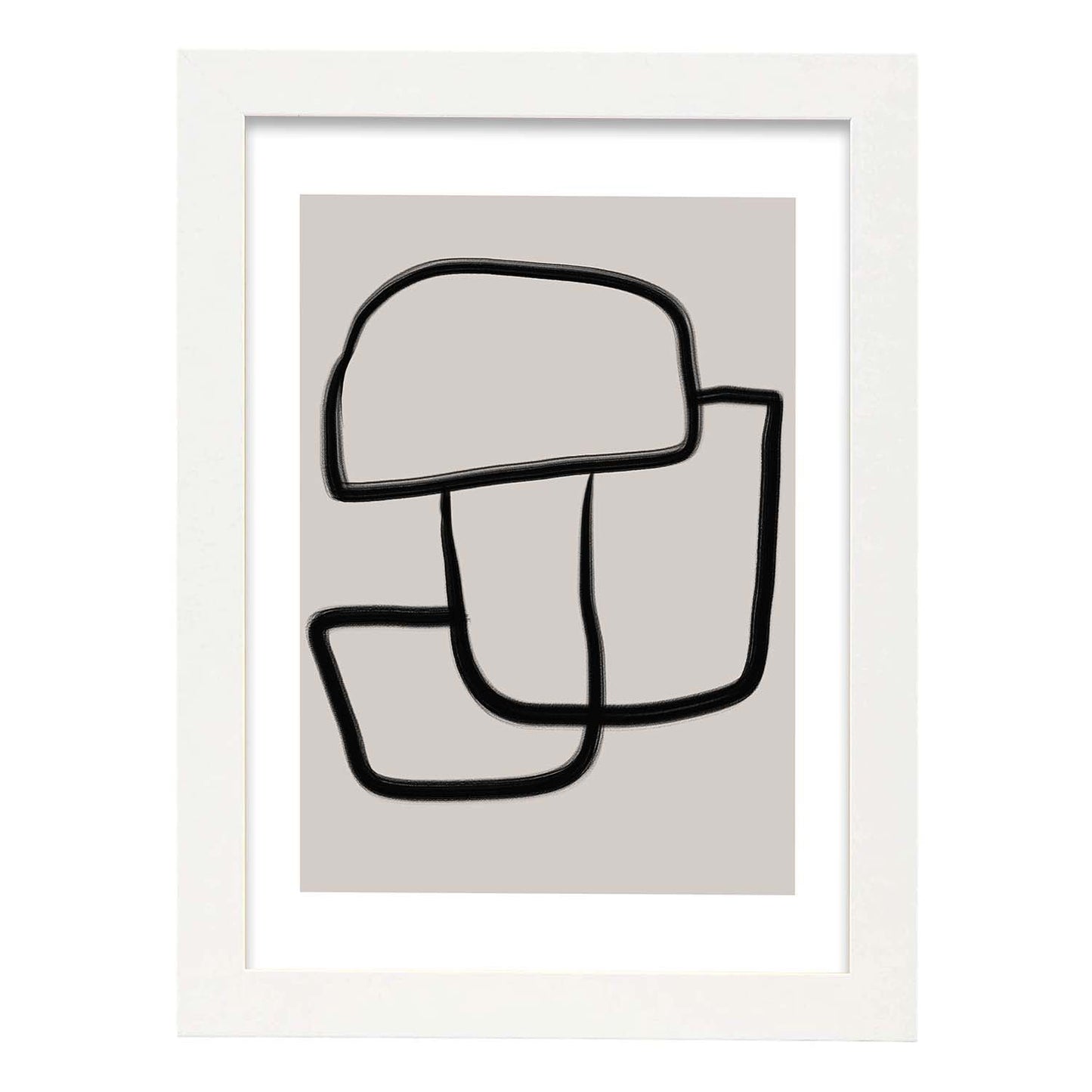 Lamina artistica decorativa con ilustración de Moderno Linea 16 estilo Abstracto-Artwork-Nacnic-A3-Marco Blanco-Nacnic Estudio SL