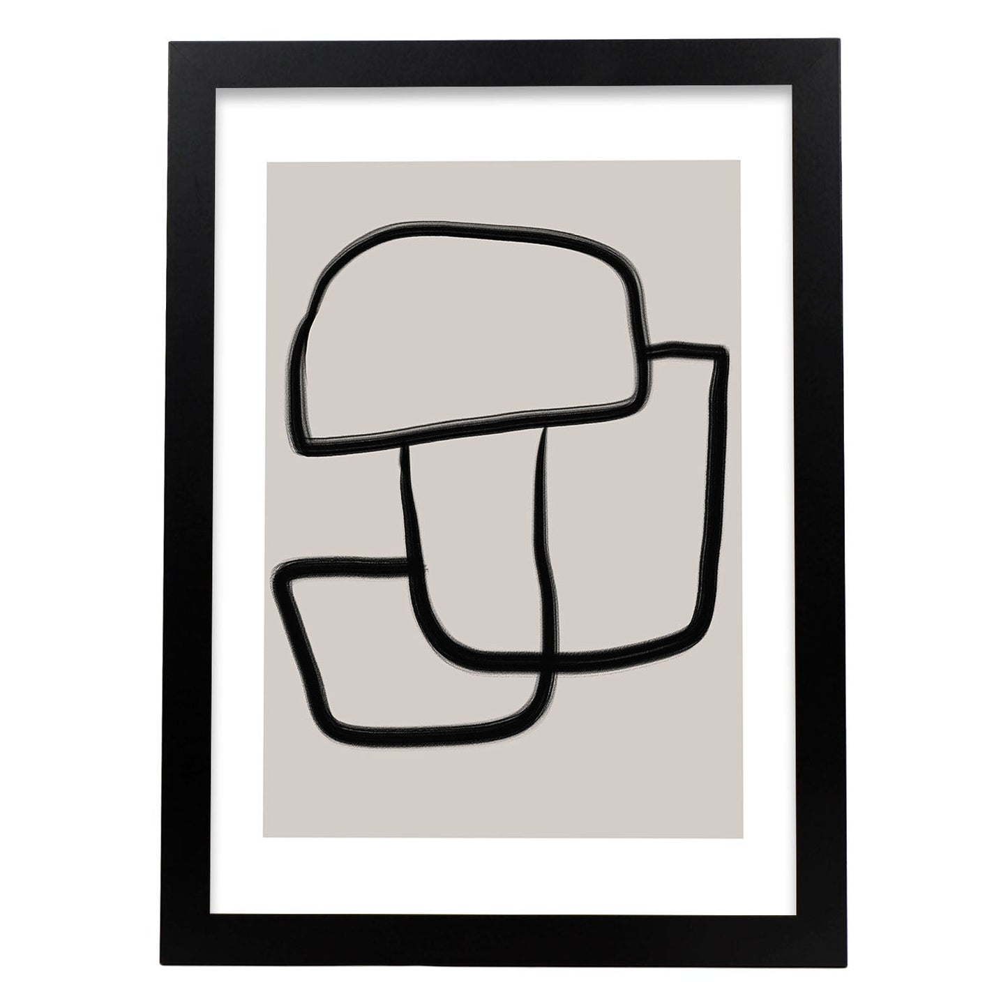 Lamina artistica decorativa con ilustración de Moderno Linea 16 estilo Abstracto-Artwork-Nacnic-A3-Marco Negro-Nacnic Estudio SL